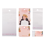 Kissitty 180Pcs Paper Jewelry Display Cards, with 400Pcs Plastic Ear Nuts, 180Pcs Rectangle Cellophane Bags, Mixed Color, Paper Cards: 180Pcs(CDIS-KS0001-04)