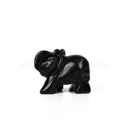 Natural Obsidian Elephant Decorations, Home Decorations, 40x30mm(G-PW0007-020C)