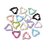 Spray Painted Alloy Spring Gate Rings, Heart, Mixed Color, 31.5x29x5mm, Hole: 3mm(PALLOY-F293-01)