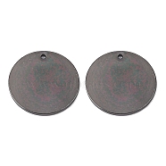 Brass Pendants, Stamping Blank Tag, Flat Round, Gunmetal, 17x1mm, Hole: 1mm(KK-WH0041-04-B)