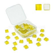 60Pcs Transparent Glass Cabochons, Square, Yellow, 9.8x9.8x4mm(GLAA-YW0003-65-03)