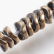 Electroplated Non-magnetic Synthetic Hematite Bead Strand, Wavy Disc, Antique Bronze Plated, 4x1.5mm, Hole: 0.8mm, about 394pcs/strand, 15.7 inch(40cm)(G-E498-01D)