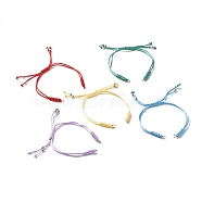 Adjustable Nylon Braided Cord Bracelet Making Accessories, with Brass Beads and 304 Stainless Steel Jump Rings, Mixed Color, 9-5/8 inch(24.5cm)(AJEW-JB01097)