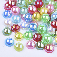 ABS Imitation Pearl Cabochons, AB Color Plated, Dome/Half Round, Mixed Color, 10x5mm, about 2000pcs/bag(OACR-Q176-10mm-M)