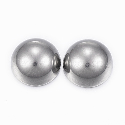 304 Stainless Steel Cabochon, Half Round/Dome, Stainless Steel Color, 18x9.5mm(STAS-H398-18mm-37P)