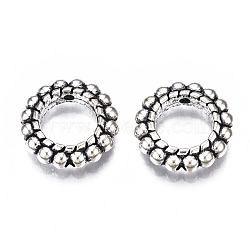 Tibetan Style Alloy Spacer Beads, Cadmium Free & Lead Free, Ring, Antique Silver, 14.5x3.5mm, Hole: 1.4mm, about 640pcs/1000g(TIBEB-N005-082)