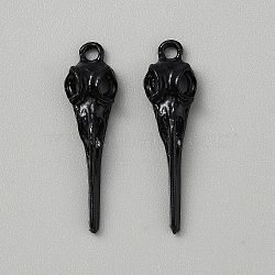 Plague Doctor Tibetan Style Pendants, Punk Style Charms, Black, 36x10.5x5.5mm, Hole: 2mm(FIND-WH0152-462EB)