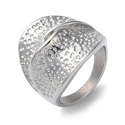 304 Stainless Steel Wide Band Rings for Women, Stainless Steel Color, US Size 7(17.3mm)(RJEW-P095-03P)