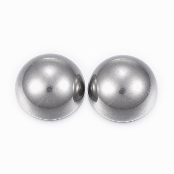 304 Stainless Steel Cabochon, Half Round/Dome, Stainless Steel Color, 18x9.5mm