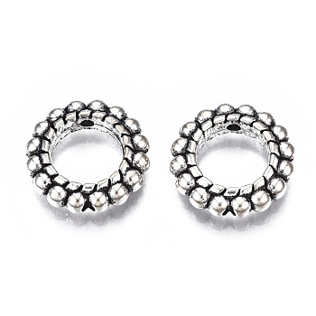 Tibetan Style Alloy Spacer Beads, Cadmium Free & Lead Free, Ring, Antique Silver, 14.5x3.5mm, Hole: 1.4mm, about 640pcs/1000g