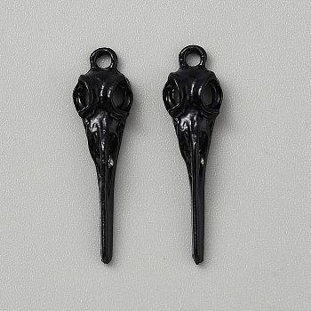 Plague Doctor Tibetan Style Pendants, Punk Style Charms, Black, 36x10.5x5.5mm, Hole: 2mm