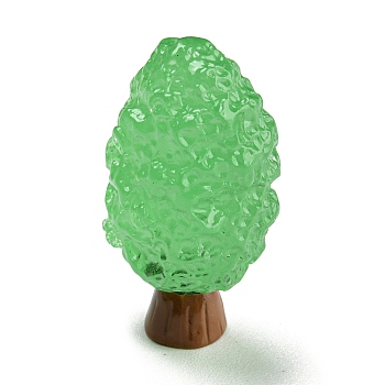 Luminous Resin Tree Display Decorations, Glow in the Dark, Micro Landscape Garden Decorations, Light Green, 26x14x13mm