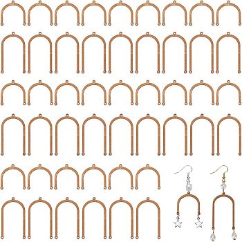 CHGCRAFT 60Pcs 2 Style Unfinished Wood Chandelier Component Links, 3 Loop Connector, Arch, Camel, 23~38x22x2mm, Hole: 1.2mm, 30pcs/color