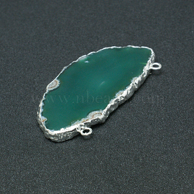 Electroplated Natural & Dyed Agate Big Pendants(G-N0167-028)-2