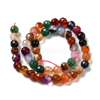 Natural Striped Agate/Banded Agate Beads Strands(G-A246-8mm-09)-3