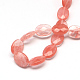 Faceted Oval Cherry Quartz Glass Beads Strands(X-G-R303-15)-2