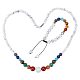 Natural & Synthetic Mixed Gemstone Round Beaded Necklace & Braided Bead Bracelet(SJEW-AR0001-01)-1