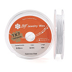 50M Soft Stainless Steel Wire, with Spool, Round, Silver, 0.6mm, about 164.04 Feet(50m)/Roll(TWIR-N006-01D-S)