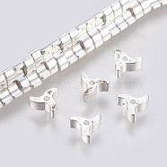 Electroplated Non-magnetic Synthetic Hematite Bead Strand, Grade AA, Windmill, Long-Lasting Plated, 925 Sterling Silver Plated, 6.5x6x2.5mm, Hole: 1mm, about 158pcs/strand, 16.14 inch(41cm)(G-E495-13B)