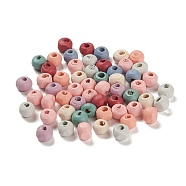 Spray Painted Natural Maple Wood Beads, Rondelle, Mixed Color, 6.5x5mm, Hole: 2mm, about 7142pcs/500g(WOOD-M007-03)