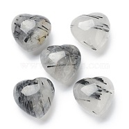 Natural Rutilated Quartz Heart Love Stone, Pocket Palm Stone for Reiki Balancing, 19.5x20x13mm(G-B013-04)