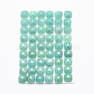 Natural Amazonite Cabochons, Faceted, Square, 8x8x3.5~4mm(G-O182-29A)