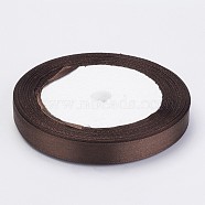 Single Face Satin Ribbon, Polyester Ribbon, Brown, about 1/2 inch(12mm) wide, 25yards/roll(22.86m/roll), 250yards/group(228.6m/group), 10rolls/group(RC12mmY032)
