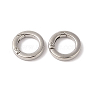 Nickel Plated Alloy Spring Gate Rings, Rings, Platinum, 19.5x4mm(FIND-Q104-01A-P)