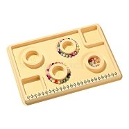 PE Bead Design Boards, Bracelet Design Board, with Graduated Measurements, DIY Beading Jewelry Making Tray, Rectangle, Yellow, 29x20x1.6cm(TOOL-YWC0003-08A)