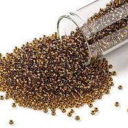 TOHO Round Seed Beads, Japanese Seed Beads, (1853) Transparent AB Honey Comb, 11/0, 2.2mm, Hole: 0.8mm, about 1110pcs/bottle, 10g/bottle(SEED-JPTR11-1853)