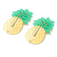 Baking Painted Iron Snap Hair Clips, for Children's Day, Pineapple, Yellow, 48.5x28.5x2.5mm(PHAR-B0002-18)