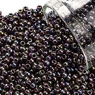 TOHO Round Seed Beads, Japanese Seed Beads, (406) Opaque AB Oxblood, 11/0, 2.2mm, Hole: 0.8mm, about 1110pcs/10g, 10g/bottle(SEED-JPTR11-0406)