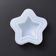 Shaker Mold, DIY Quicksand Jewelry Silicone Molds, Resin Casting Molds, For UV Resin, Epoxy Resin Jewelry Making, Star, White, 60mm, 2pcs/set(DIY-E004-05)