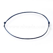 Adjustable Flat Waxed Polyester Cords Bracelet Making, Dark Blue, 8 inch~11-7/8 inch(20.4~30cm)(AJEW-JB00508-04)