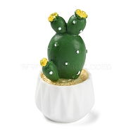 Resin Simulation Potted Cactus, for Car or Home Office Desktop Ornaments, Dark Green, 23x42.5mm(DJEW-F019-01G)