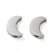 304 Stainless Steel Charms, Moon Charm, Stainless Steel Color, 8.6x6.5x3mm, Hole: 1.8mm(STAS-E212-371P)