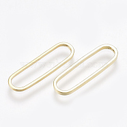 Brass Linking Rings, Oval, Real 18K Gold Plated, 20x6x1mm(KK-S348-200)