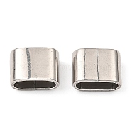 303 Stainless Steel Slide Charms/Slider Beads, For Leather Cord Bracelets Making, Oval, Stainless Steel Color, 6.5x12x9mm, Hole: 4.5x10mm(STAS-D061-03B-P)
