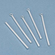 304 Stainless Steel Pendants, Rectangle/Bar, Silver, 43x1.5x1.5mm, Hole: 2mm(STAS-P186-05S-43mm)