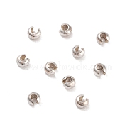 925 Sterling Silver Crimp Beads Cover, Silver, 3x2x2.7mm(STER-G027-27S-2.5mm)