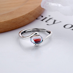 925 Sterling Silver & Natural Moonstone Adjustable Finger Rings, Antique Silver, Oval, Inner Diameter: 16~19mm(FS-WG9EA45-01)