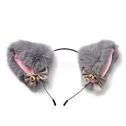 Anime Cosplay with Fluffy Cat Ears Head Band, Japanese Lolita Head Bands, Girls Party Costume Hair Accessories, Light Grey, 250mm(ANIM-PW0001-067O)