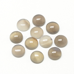 Natural Gray Agate Cabochons, Half Round/Dome, 6x3~4mm(X-G-R416-6mm-15)