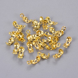 Iron Bead Tips Knot Covers, Golden, 8x4mm, Hole: 1.5mm, Inner Diameter: 3mm(E037Y-G)