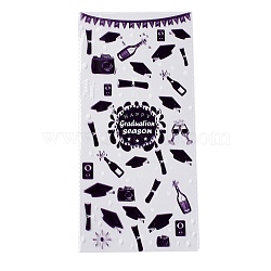 OPP Plastic Storage Bags, Graduation Theme, for Candy, Cookies, Gift Packaging, Indigo, Rectangle, Graduation Theme Pattern, 27x13x0.01cm, 50pc/bag(ABAG-H109-04E)