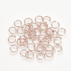 Aluminum Wire Open Jump Rings, Dark Salmon, 20 Gauge, 6x0.8mm, Inner Diameter: 5mm, about 43000pcs/1000g(ALUM-R005-0.8x6-04)