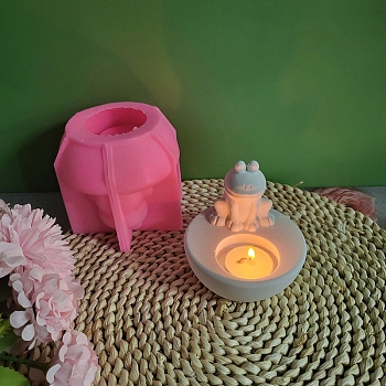 DIY Silicone Candle Holders, for Flower Scented Candle Making, Hot Pink, 9.1x9.4x9.4cm, Inner Diameter: 5cm
