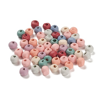 Spray Painted Natural Maple Wood Beads, Rondelle, Mixed Color, 6.5x5mm, Hole: 2mm, about 7142pcs/500g