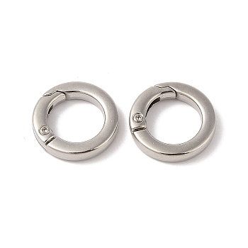 Nickel Plated Alloy Spring Gate Rings, Rings, Platinum, 19.5x4mm