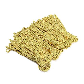 Polyester Twisted Cord, for Jewelry Making, Round, Gold, 6.5mm, about 10.94 Yards(10m)/pc